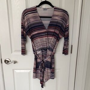 Striped Romper with Tie Waist NWOT